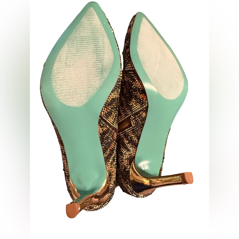 Betsey Johnson NWT Stunning Leopard Print Rhinestone Embellished Boots (SH278) - Picture 9 of 11